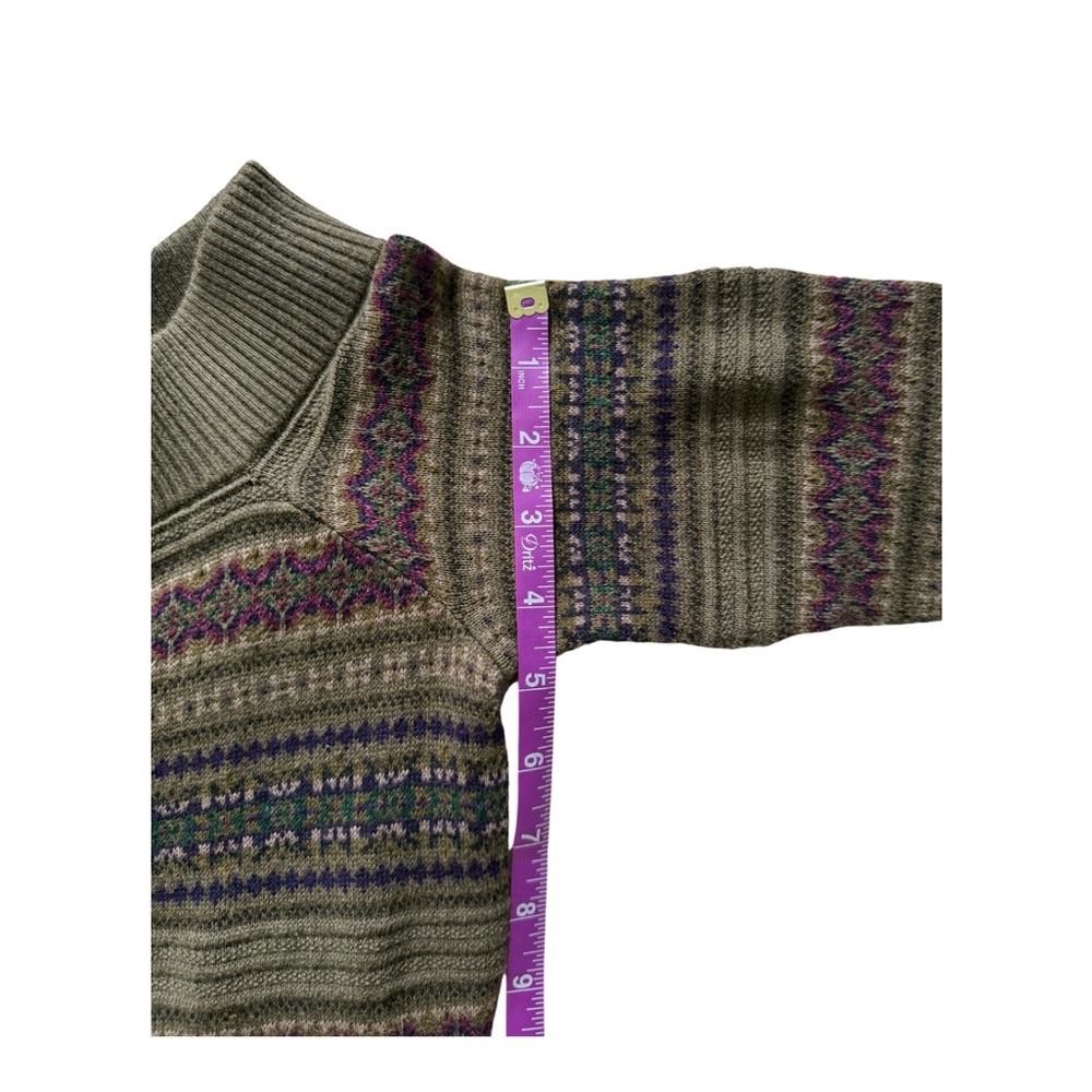 Ralph Lauren Fair Isle Off-the-Shoulder Long Sleeve Sweater Dress MPetite - Picture 7 of 7
